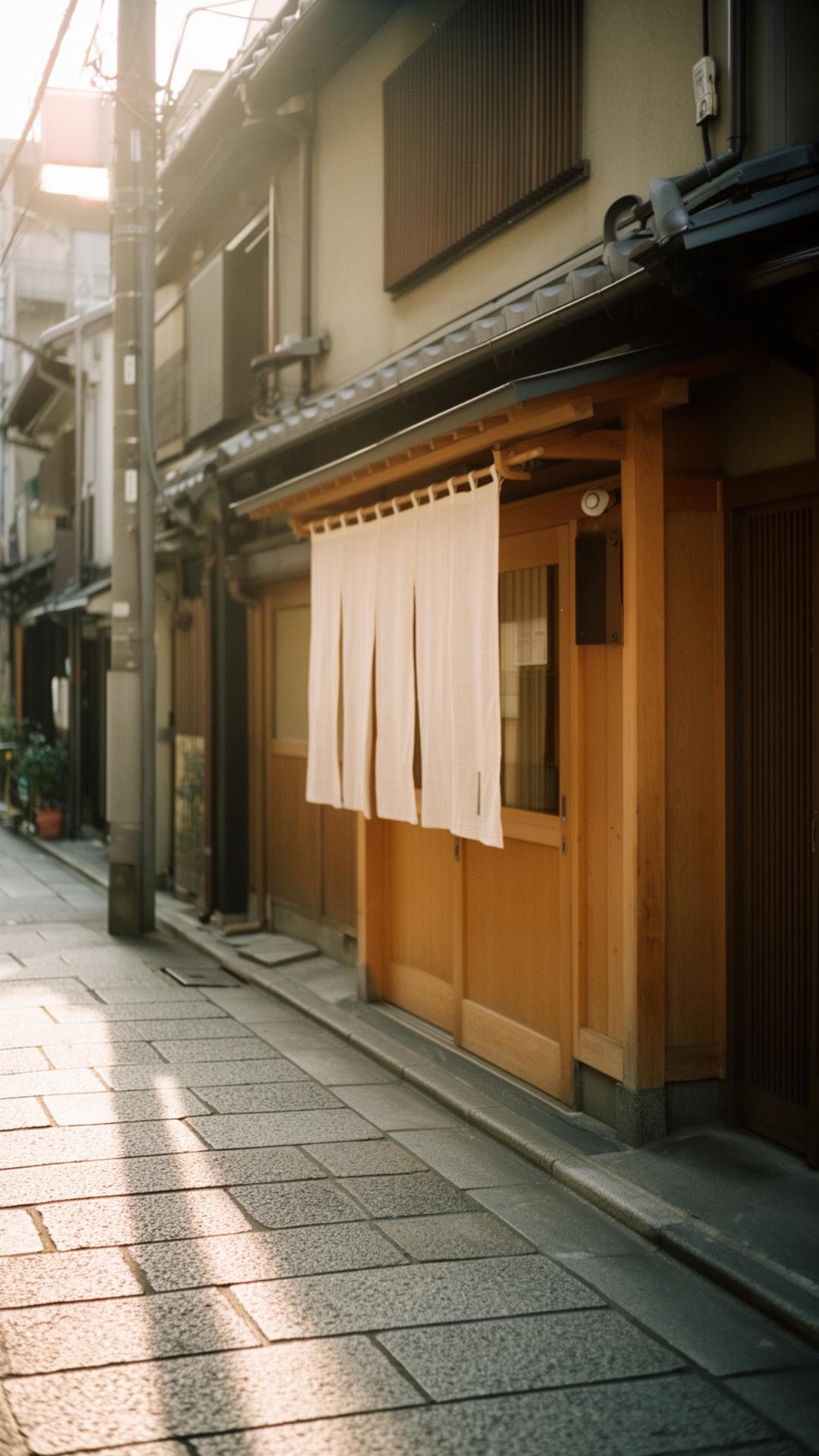 A quiet Tokyo side street in warm afternoon light